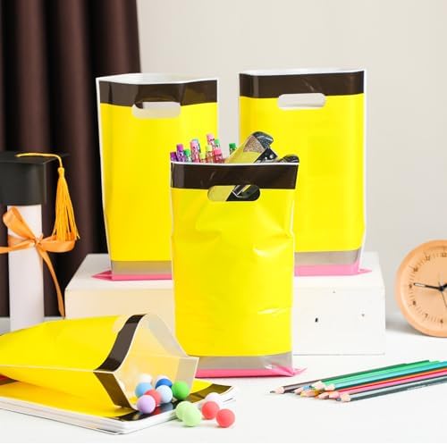 Ecally 50 Pcs Pencil Shaped Gift Bags for School Parties