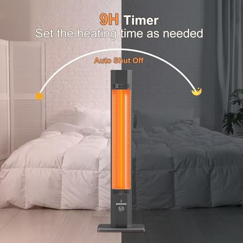 BIESQYA Outdoor Patio Heater with 9 Heat Levels and 9H Timer