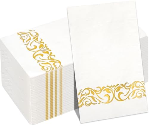 WDF 100 Pack Gold Napkins Disposable 3ply