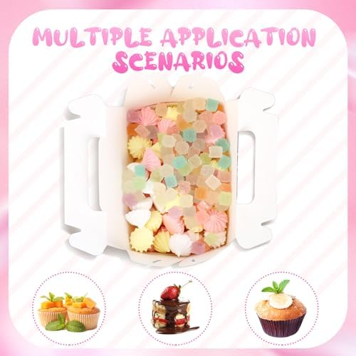TecUnite 50 Pcs Pink Polka Dot Gift Boxes with Handles