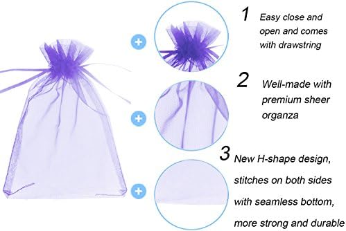 Wudygirl 100pcs Lilac Organza Gift Bags