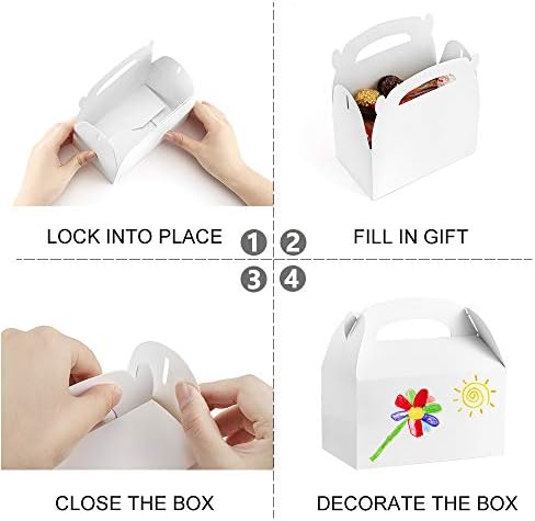 ValBox Treat Boxes 30 Pack White Paper Gable Gift Boxes