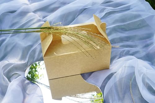 PandaPandaPPS 50 Pack Brown Gable Boxes for Foods Gifts Party Favors