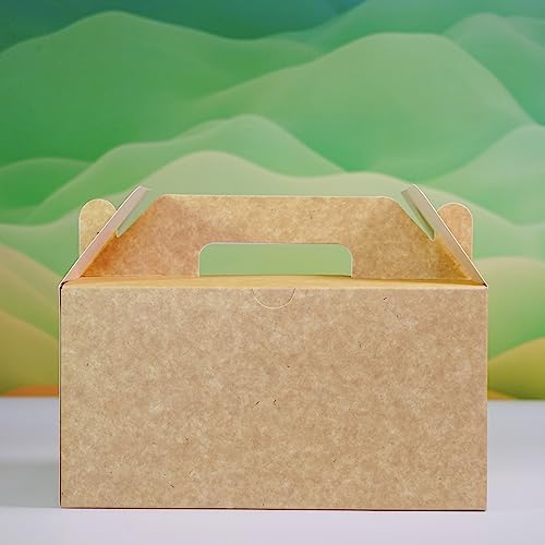 PandaPandaPPS 50 Pack Brown Gable Boxes for Foods Gifts Party Favors