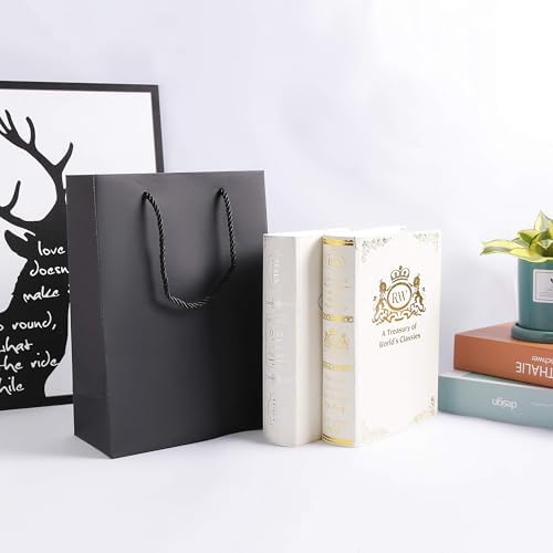 SHIPKEY 10 Pcs Black Gift Bags with Handles