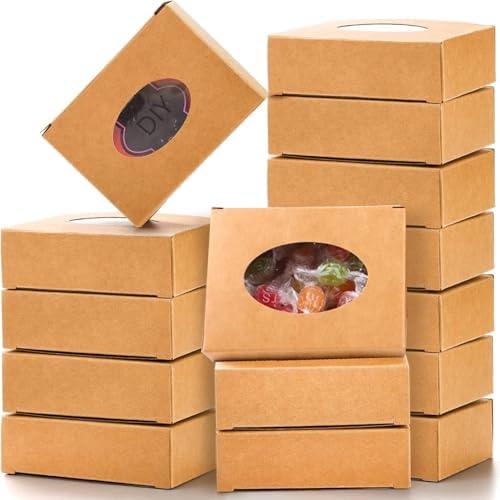 120 Pack Kraft Paper Soap Boxes with Window