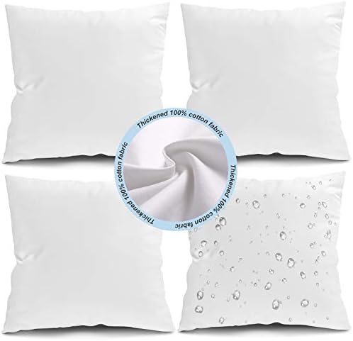 Fixwal 4 Pack 16x16 Waterproof Pillow Inserts