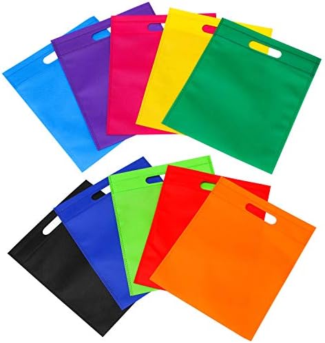 Aneco 50 Piece Rainbow Gift Bags with Handles 95x115 Inch Party Supplies