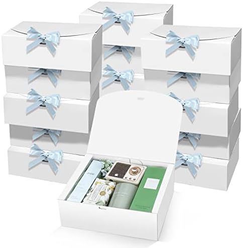 PEKGRIL 15pcs Gift Boxes with Lids White 10x8x4 Inch