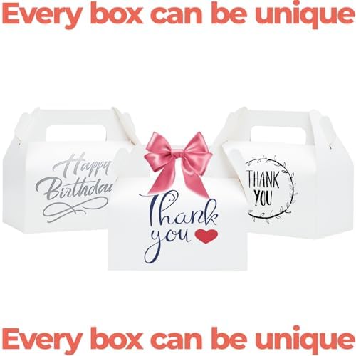 UnicoPak 10 Pack White Gable Treat Boxes