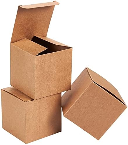 Juvale 100 Pack Brown 3x3x3 Inch Gift Boxes with Lids