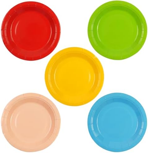 50PCS Rainbow Paper Plates for Parties