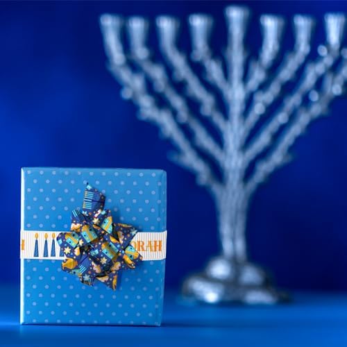 ALIBBON Hanukkah Grosgrain Ribbons 6 Rolls 30 Yards