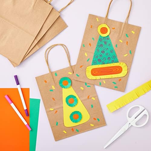 Juvale Brown Gift Bags with Handles - 12 Pack