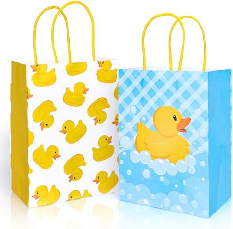 FYSUIMU 24Pcs Yellow Duck Gift Bags with Handles
