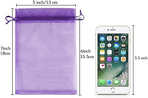 HRX Package 100pcs Purple Organza Gift Bags