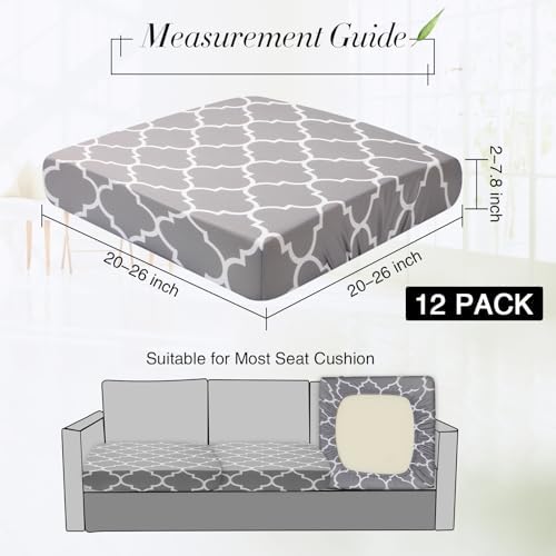 Newwiee 12 Pcs Elastic Sofa Cushion Covers