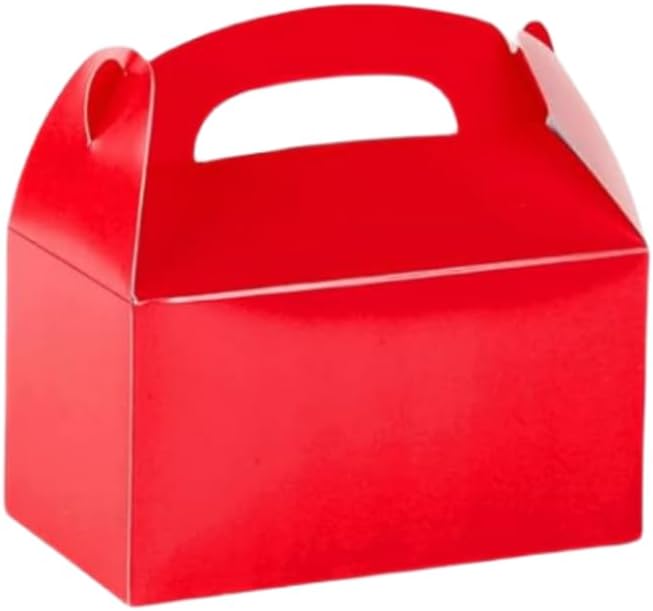 CHNLML 12 Pack Treat Boxes with Handles Red