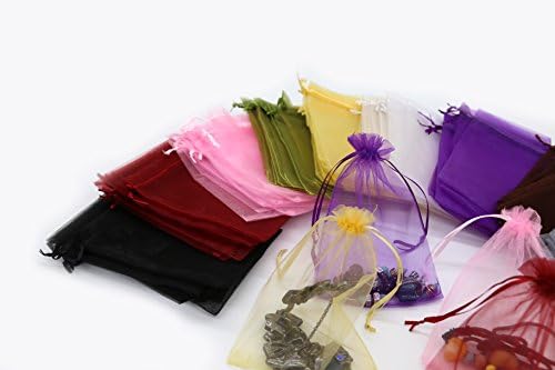 Wudygirl 100 Pcs Drawstring Organza Bags 5x7 Inches