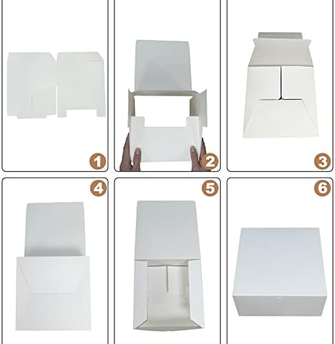12 Pack White Gift Boxes 8x8x4 Inches for Occasions