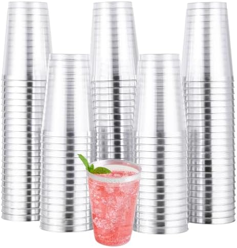 JOLLY CHEF 100 Pack Silver Rimmed Disposable Cups