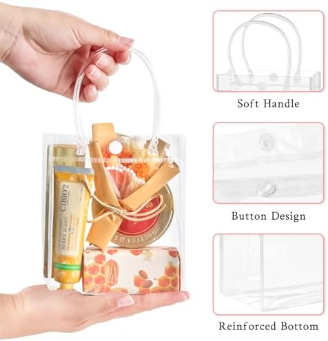 Mauproy 50 Pack Clear Gift Bags with Handles