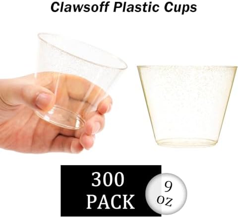 300 Count 9 Oz Gold Plastic Cups for Parties