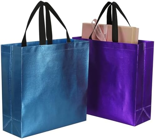 Tosnail 20 Pack Reusable Gift Bags with Handles Purple