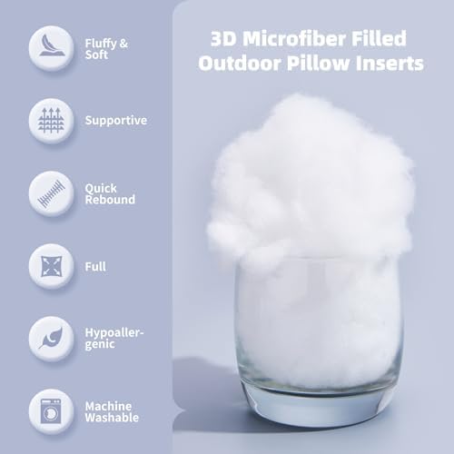 16 x 16 Outdoor Pillow Inserts Pack of 2 White