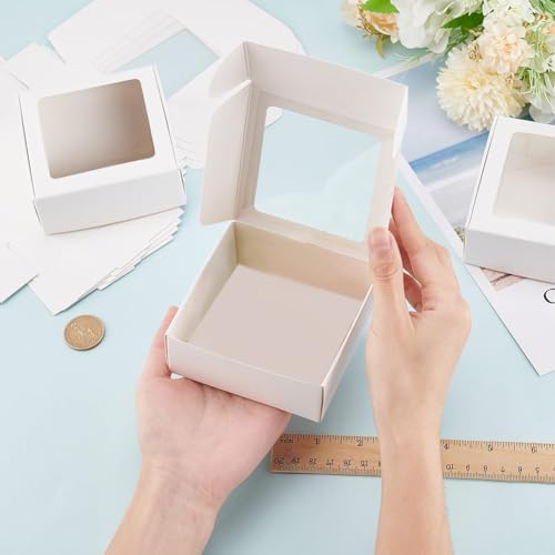 BENECREAT 20 Pack Clear Window Gift Boxes