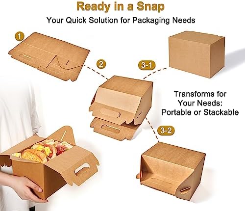 Happyhiram 10-Pack Large Gable Boxes Brown