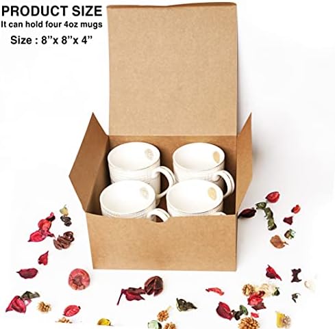 Mudrit Kraft Gift Boxes 10 Pack 8x8x4 Inches