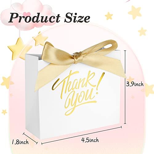 60 Pack Mini Thank You Gift Bags with Gold Foil Print
