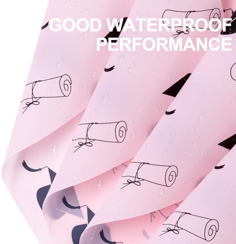 WRAPAHOLIC 20 Sheets Flower Wrapping Paper Pink Bachelors Hat 224x224 Inch