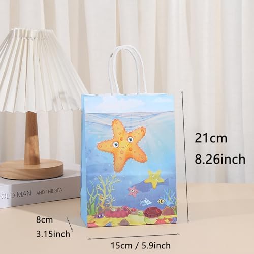 Blue Sea Animal 24pc Gift Bags with Handles