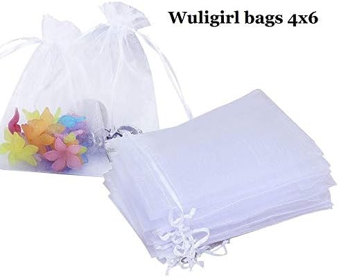 Wudygirl 100pcs Organza Gift Bags 4x6 with Drawstring