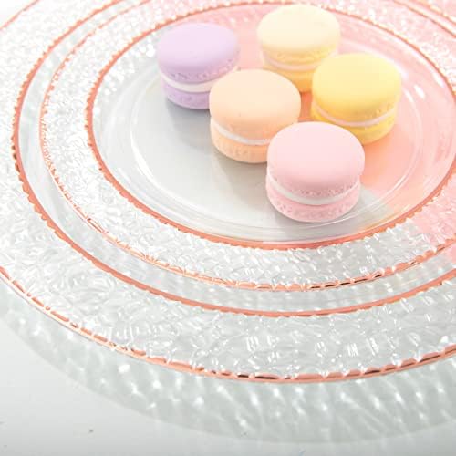 Ciaell 150PCS Rose Gold Plastic Plates Set