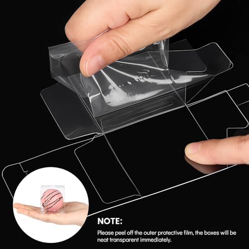 100 Pack Clear 2x2x2 Inch Favor Boxes with Ribbons