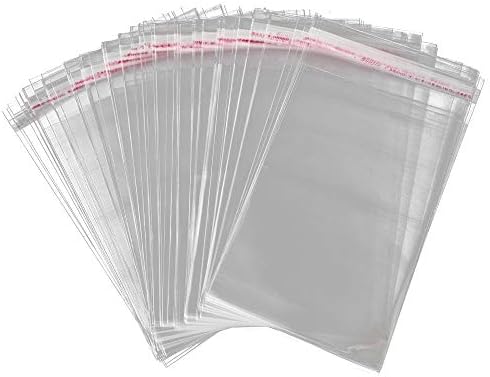Borningfire 200 Pcs 6x8 Clear Resealable Cellophane Bags