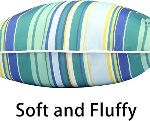 Enipate Outdoor Throw Pillows Set of 2 Striped Water Resistant
