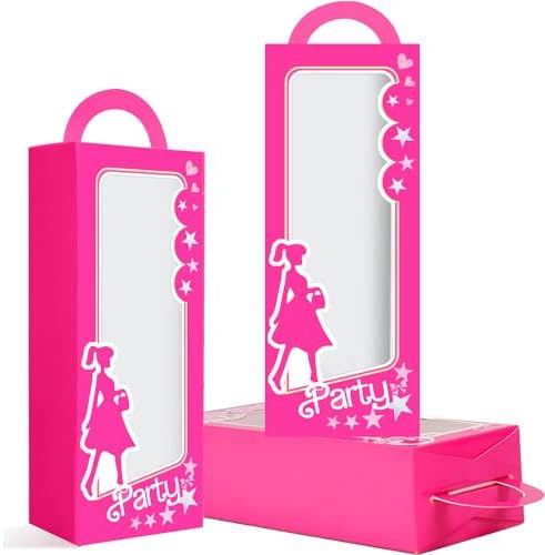 Xiamoor 12 Pack Hot Pink Girl Party Favor Boxes