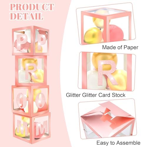 Sinmoe 8 Pcs Prom Column Balloon Box Set