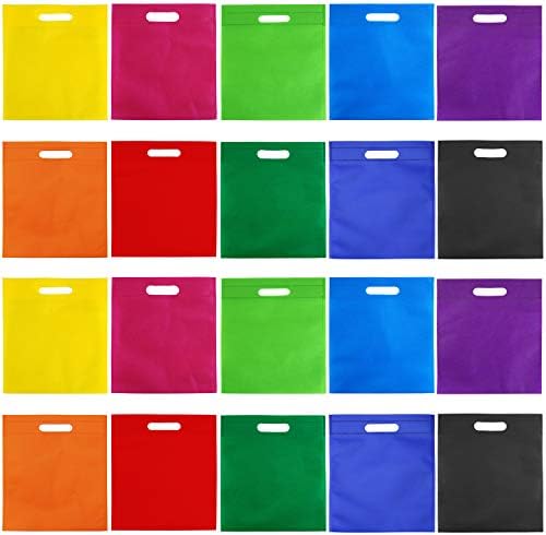 Aneco 50 Piece Rainbow Gift Bags with Handles 95x115 Inch Party Supplies