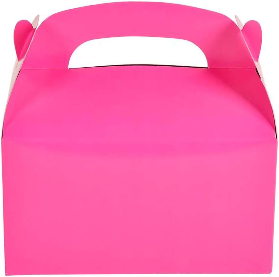 The Dreidel Company Gable Treat Boxes Set of 12 Hot Pink