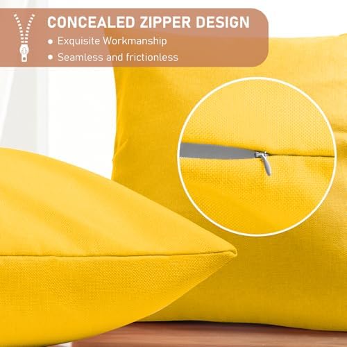 Pack of 4 Waterproof Square Throw Pillow Covers for Patio