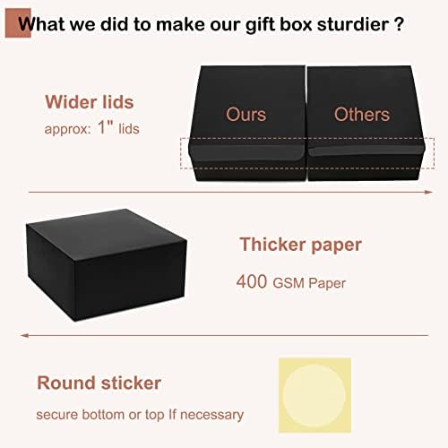 Mcfleet Black Gift Boxes 8x8x4 Inches 10 Pack