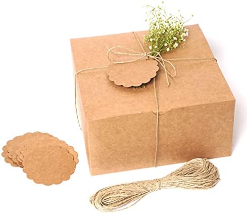 Mudrit Kraft Gift Boxes 10 Pack 8x8x4 Inches