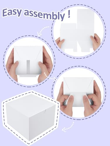 Eupako 4x4x4 White Kraft Gift Boxes 25 Pack
