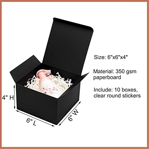 Mcfleet Black Gift Boxes with Lids 10 Pack
