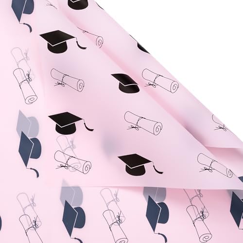 WRAPAHOLIC 20 Sheets Flower Wrapping Paper Pink Bachelors Hat 224x224 Inch